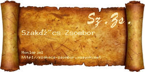 Szakács Zsombor névjegykártya